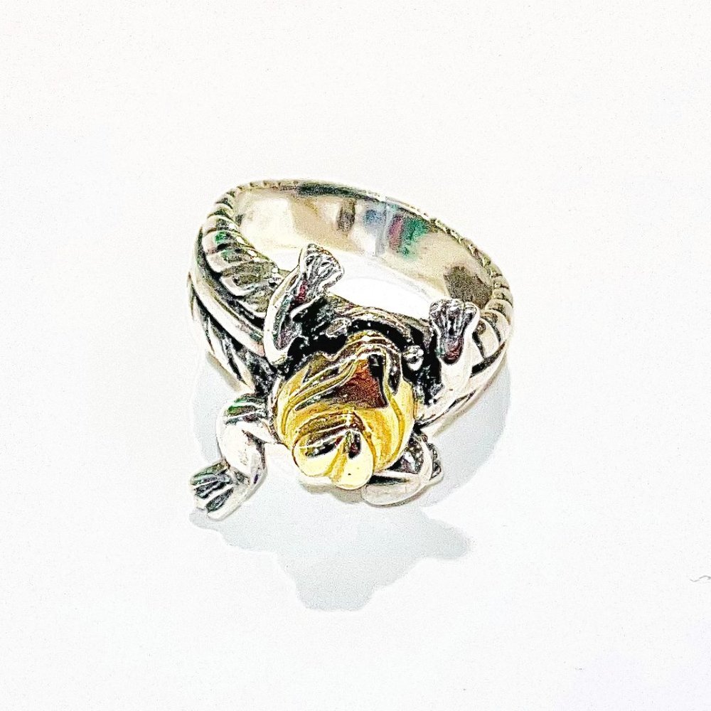 Silver & Gold Frog Ring